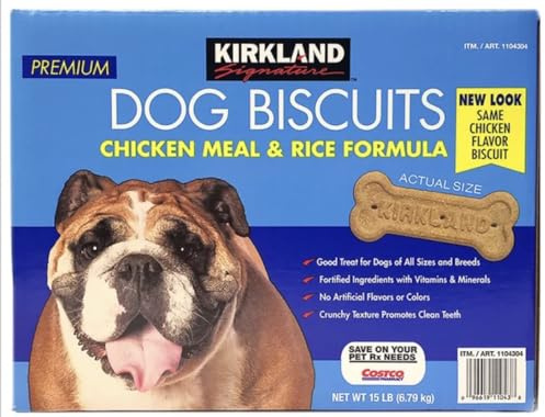 Kirkland Signature Premium Dog Biscuits Chicken Meal & Rice Formula 15 LB