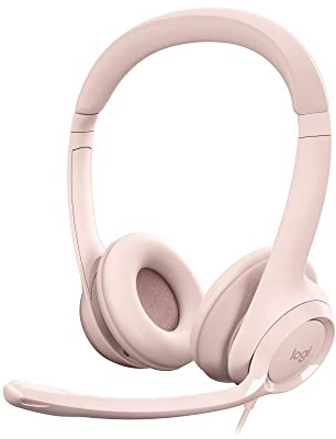 Logitech H390 verkabelter Kopfhörer für PC/Laptop, Stereokopfhörer mit rauschunterdrückendem Mikrofon USB-A, Inline-Steuerungen, für Chromebook geeignet - Rosa