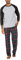 ADOME Schlafanzug Herren Lang Pyjama Herren Nachtwäsche Set Rundhals Langarm Shirt und Pyjamahose Kariert Zweiteilig mit Tasche, Schwarz, L