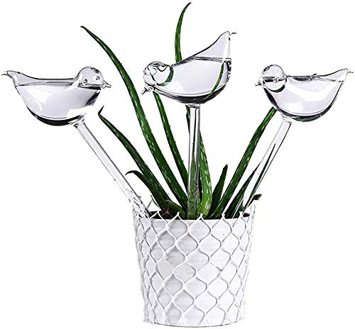 3 Pcs Bird Shape Plant Waterer Plastic Plant Watering Globes Self-Watering Bulbs Large Garden Watering Stakes Automatic Irrigation Device for Indoor Outdoor Plants
