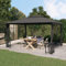 PURADAY 3x4 m Pavillon mit Seitenwänden & Doppeldach Anthrazit Gartenpavillon Pergola Terrassenü Berdachung Freistehend für Familientreffen Und Verschiedene Outdoor-AktivitäTen Verwendet Werden