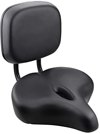 MEGHNA Fahrradsattel mit Rückenlehne, Ersatz-Soft-Rückenlehne, PU-Kissen, übergroßer Sattelsitz für Mountainbike, Dreirad, Cruiser-Fahrrad, groß
