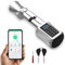 Eseesmart Smartes Türschloss Fingerabdruck Elektronisches Türschloss Schließzylinder 75mm (37.5/37.5) Biometrischer Türöffner mit Zahlencode Bluetooth Schlüssel