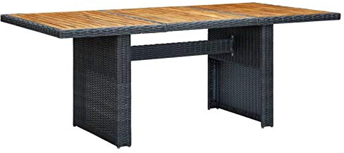 Homgoday Trädgårdsbord terrassbord balkongbord matbord trädgård matbord sidobord loungebord soffbord för trädgård, balkong, terrass mörkgrå och brunt