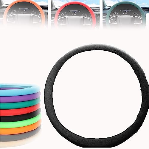 Coprivolante in silicone antiscivolo per auto, universale, facile da pulire, colore nero