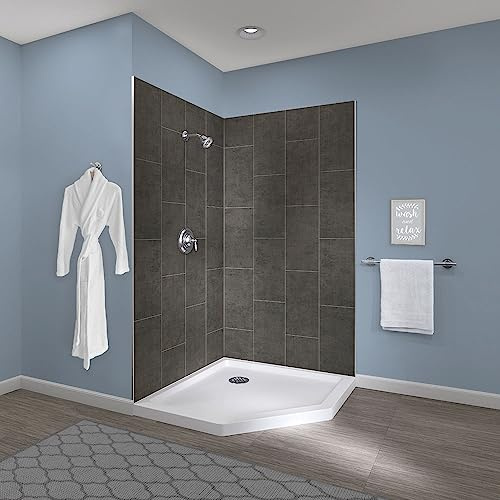 Miseno MSW784242 ReadySet 42 X 42 X 78 Two Panel Corner Shower Wall Kit - Graphite