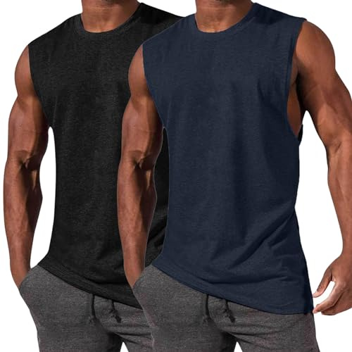 HomyComy Canotte Sportive da Uomo Sports da Allenamento per Bodybuilding Canottiere da Palestra per Allenamento Atletico Gilet T-Shirt Muscolare Senza Maniche