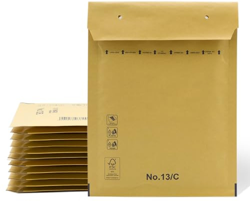 Lot de 20 enveloppes matelassées à bulles Kraft avec fermeture autocollante, sacs d'expédition de vêtements, enveloppes matelassées Kraft - SIDI (150 x 215 mm, 20 unités)