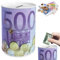 YOUYIKE Spardose, 10 x 7.5 cm Metall Eurospardose, 500 Euro Geldspardose, Sparbüchse Sparen Geldschein Banknote Metall Geschenkidee