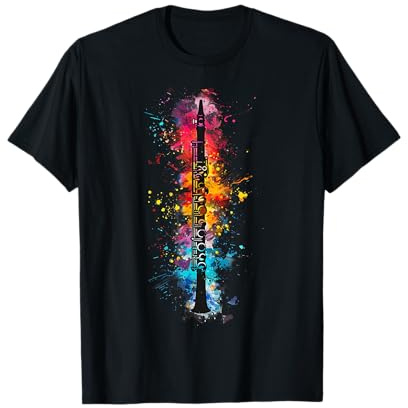 Clarinette artistique colorée Pop Art peinte T-Shirt