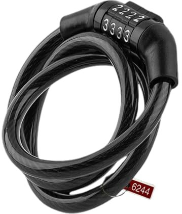 Fahrrad-Zahlenschloss – robustes Fahrradschloss, tragbares 4-stelliges Codeschloss | Diebstahlsicheres Sicherheitskabel-Zahlenschloss, Outdoor-Fahrradzubehör für Fahrräder, Roller, Tore und Zäune