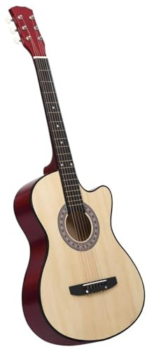 Tidyard Guitare Acoustique pan coupé Western avec 6 Cordes 38 Tilleul