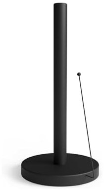 SUNZWO Portarotolo da cucina nero in piedi – moderno porta carta da cucina senza foratura, antiscivolo e stabile – porta rotolo di carta per bagno, cucina e tavolo – adatto a tutti i rotoli standard