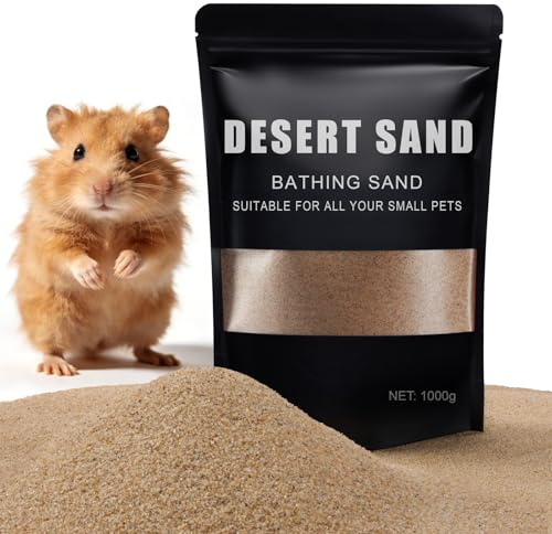 Shiiyyu 1kg Hamster Desert Sand, Hamster Bathing Sand,Dust Free Desert Sand or Potty Litter Sand for Hamster Chinchillas Gerbil Mice Degu or Other Small Pets