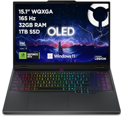 Lenovo Legion 5 Gaming Notebook OLED WQXGA 15 165Hz, NVIDIA GeForce RTX 5070 8GB, Intel Core Ultra 9 275HX, RAM 32GB, SSD 1TB, Windows 11 Home, Tastiera RGB - Laptop Gaming Alte Prestazioni