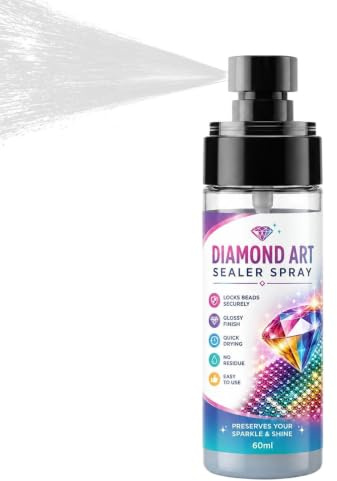Spray d'étanchéité pour peinture de pierres précieuses, transparent et durable | Spray adhésif 60 ml pour toile, argile, tissu, bijoux, travaux manuels, art mural