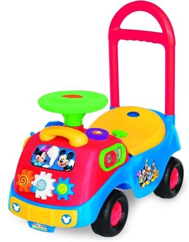 Kiddieland Mickey & Friends Activity Ride-On with Music, Lights & Sounds, Toy Phone, Steering Wheel, Toddler Push Car for Ages 12–36 Months, Battery Powered