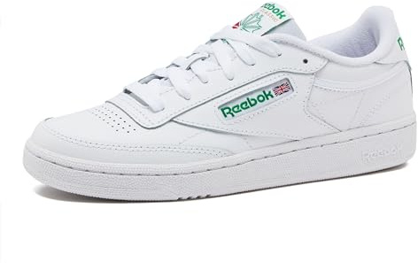Reebok Unisex's Club C 85 Gymnastics Shoes, Int White/Green, 10.5 UK