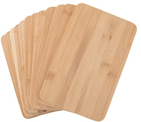 SIDCO Frühstücksbrettchen Bambus 12 x Brettchen Schneidebrett Holz Frühstücksbrett