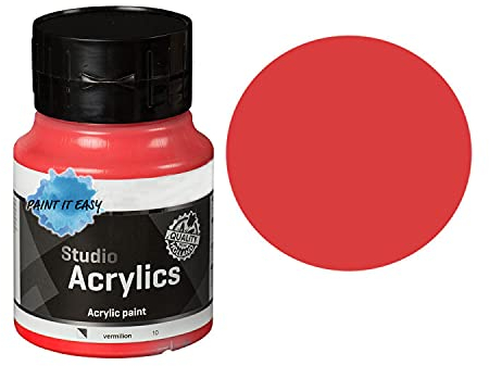 PAINT IT EASY NEU Studio Acrylfarbe, Akademie Qualität, 500 ml, Zinnoberrot