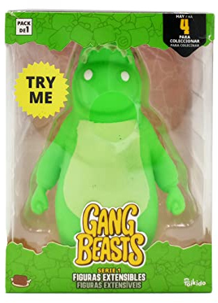 Bizak Gang Beasts, Figura de Luchador con Brazos Extensibles Color Verde, Estira y Combate como en el videouego, 64116600-2