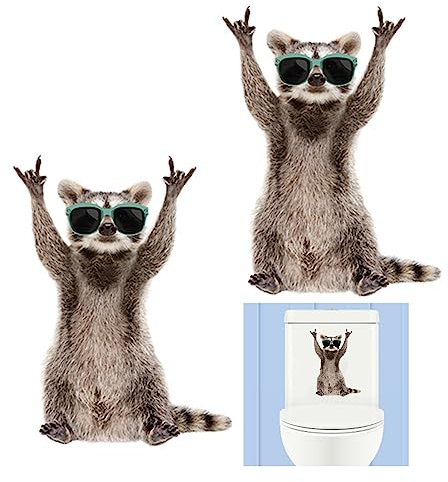 Adesivo WC Divertente, 2 Pezzi Decalcomania Toilette, Adesivi Rimovibili Per Porte e Coperchio, Autoadesivi Per Bagno, Murali Decor
