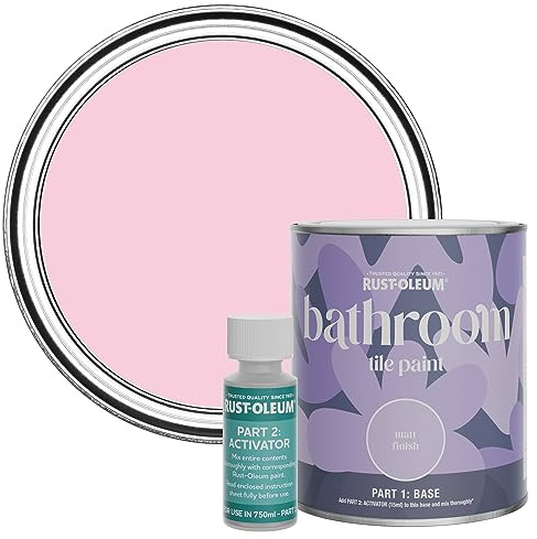 Rust-Oleum Pink Water-Resistant Bathroom Tile Paint in Matt Finish - My Husband Said No 750ml