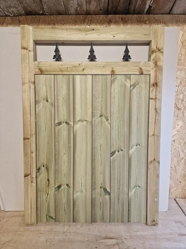 MD Carpentry Workshop Wooden Garden Gate, Pressure Treated, 150cm High x 90cm Wide x 5cm Deep, Green, Wood