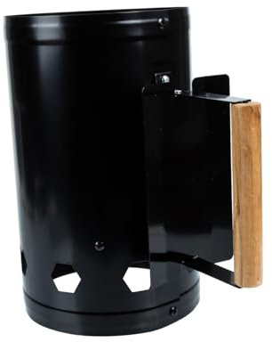 ifundom De Parrilla Herramienta De Barbacoa Barril De Encendido Fácil De Usar Rápido Sin Líquido Mango De Madera Aislamiento Térmico