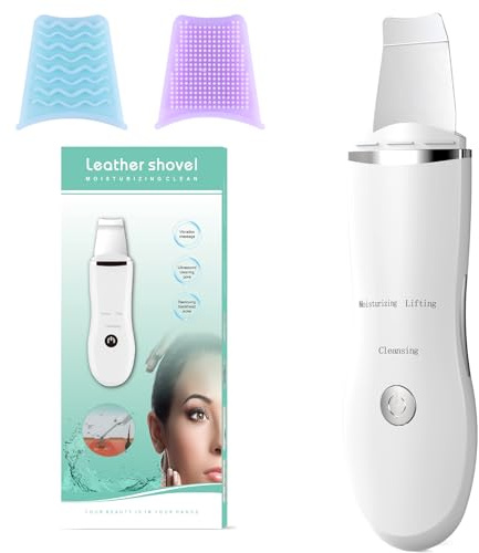 Anluomania Pulizia Viso Ultrasuoni, Skin Scrubber Professionale, Spatola Ultrasuoni Pulizia Viso, Scrubber per la Pelle, con 3 Modalità, USB Ricaricabile, per Pulizia Profonda del Viso e Punti Neri