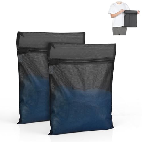 OTraki Sacs à Linge 30x40cm Lot de 2 Sac à Lavage du Linge à Mailles Filet de Lavage Grande Taille avec Fermeture Eclair Laundry Bags Filet à Linge pour Machine à Laver Blouse Chemises