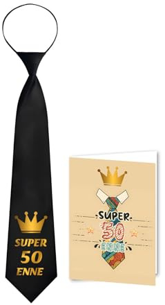 Toctax Personalizzato Cravatta con Biglietto di Auguri Compleanno Regali 50 Anni Uomo Donna Idee Regalo Uomo Compleanno