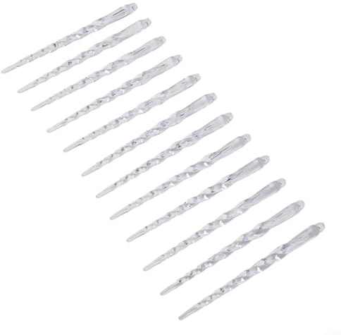 ZMdooreasy 12 adornos de carámbanos transparentes con cordón para colgar, perfectos para decoración de árbol de Navidad y uso festivo de invierno (B-L)