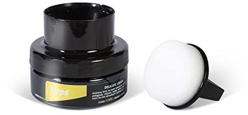 Kaps Professional Schuhpflege Delicate Cream mit Schaumaplikator - Schuhcreme & Pflegemittel zur Reinigung und Auffrischung von Naturleder und Synthetik (50ml) (130 - Beige)