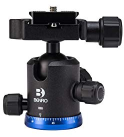 Benro Triple Action Ball Head with PU50 Quick Release Plate, Smooth 360 Degree Panning, Precision Control Knobs, Secure Locking System for Photo and Video Creators (IB0)