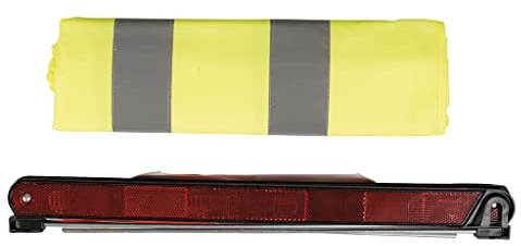 TURBOCAR 642116 Kit de Sécurité Automobile - Gilet Haute Visibilité XL + Triangle de Signalisation + Pochette de Rangement – Conforme Obligations Européennes – Accessoire Voiture Essentiel
