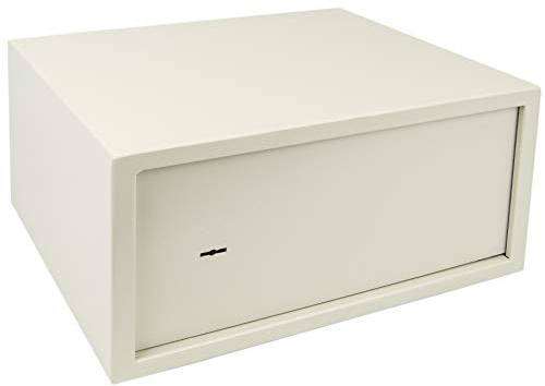 PrimeMatik - Wandtresor Stahl mit Schlüssel Mauertresor Möbeltresor Wandeinbautresor 44 x 38 x 23 cm beige