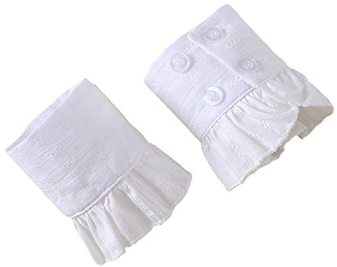 Kdjsic Mujeres románticas Gasa Jacquard Cuerno puño Plisado Volante Desmontable Manga Falsa suéter Decorativo Calentadores de muñeca