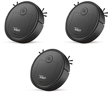 rieder 3X Aspiradora Robótica Inteligente de Bajo Ruido Barredora de Piso Recogedor de Polvo Limpiador de Alfombras, Negro