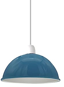 LEDSone Vintage Style Industrial Metal Ceiling E27 Pendant Dome 30cm Dome Lampshade for Kitchen Bar Hotel Dining Rooms and Living Room (Dome - Blue)