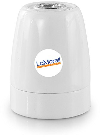 Portalampada in Porcellana, Attacco E27. Colori: Bianco, Nero (BIANCO)