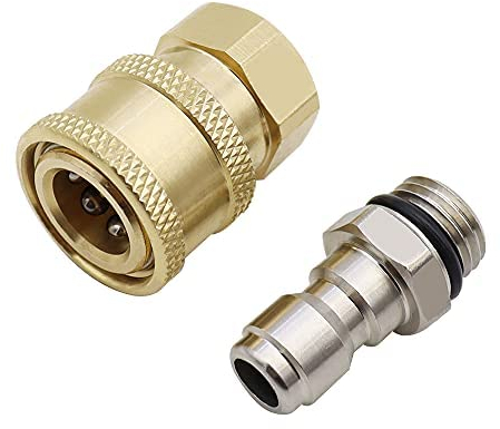 SRunDe Hochdruckreiniger Adapter Set 1/4 Zoll Innengewinde Schnell Druckluftkupplung mit Außengewinde Kupplungsstecker Silber Quick Connect Kit für Luftschlauch Luftkompressoren Pistolen