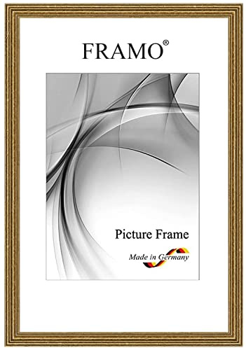 FRAMO Marco de fotos barroco antiguo, 45 x 61 cm, de madera maciza, oro envejecido, color y tamaño a elegir, marco retro vintage antiguo N°089