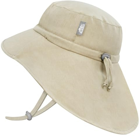 Jan & Jul Baby Xplorer Sonnenhut mit Breiter Krempe und Nackenschutz (M: 6-24 Monate, Wheat)