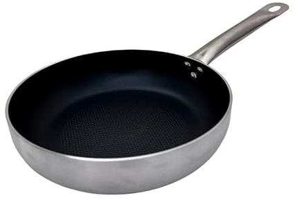 FMprofessional Sartén Profunda Antiadherente 30 cm, Revestimiento Antiadherente ILAG Essential Doble Capa, Alta Conductividad Térmica, Ligera y Resistente a la Corrosión, 30x7,8 cm, 1 ud