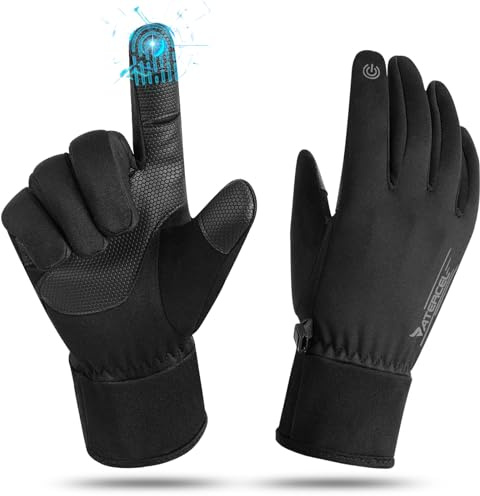ATERCEL Winterhandschuhe Warme Fahrradhandschuhe Herren Damen, Touchscreen Wasserdicht Winterhandschuhe Sporthandschuhe Skihandschuhe für Radfahren, Laufen, Autofahren, Skifahren, Klettern