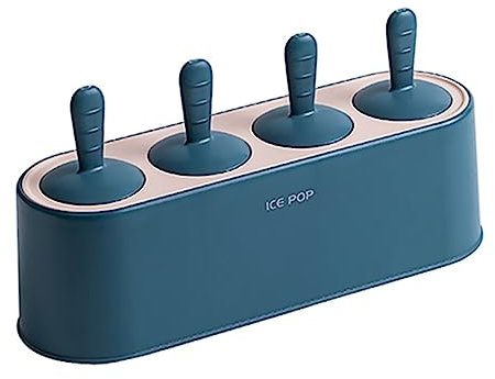 FUNOMOCYA Selbst gemachte Eisformen 4er-Pack wiederverwendbare Eisformen am Stiel Küchen-Eisformen mehrere Gitter spülmaschinenfest für den Sommergebrauch