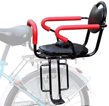 DaoWhisper cykelsits för barn, bakre rackmontering, bakram, monterat barncykelsäte, cykel barnbärare med ryggstöd och fotpedaler för 2–8 år gamla barn