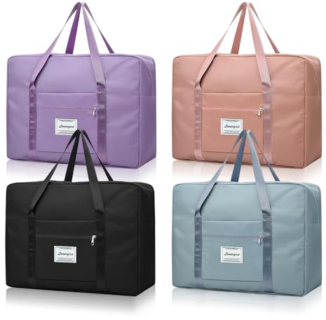 4pcs Bolsa de Viaje Plegable, Gran Capacidad Bolsa de Equipaje de Mano Bolsa Maternidad Hospital, Bolso de Viaje Mujer Debajo del Asiento, Bolsas Bebe Hospital de Mano para Mujeres, 52x38x19CM