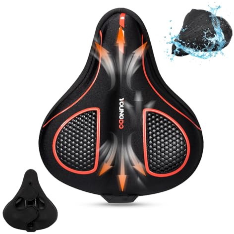 YOUNGDO Coprisella Bici Gel, Copri Sella Sellino Bici in Gel, Morbido e Confortevole, con Copertura Impermeabile, per Bici da città, Bici da strada, MTB, E-Bike